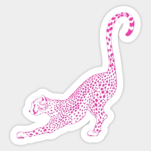 hot pink cheetah preppy aesthetic Sticker